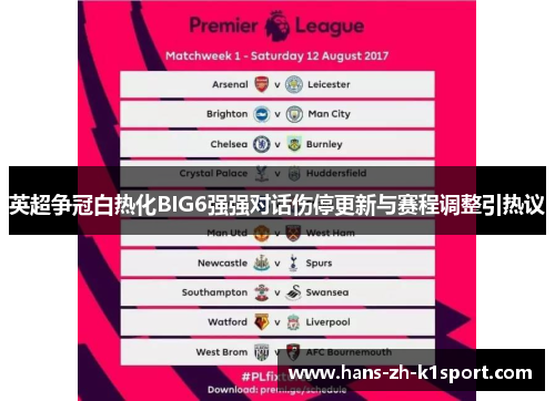 英超争冠白热化BIG6强强对话伤停更新与赛程调整引热议